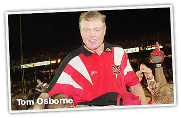 Coach Tom Osborne winning