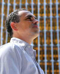 Man looking upwards thoughtfully