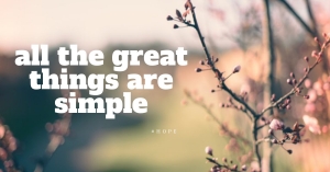 All Great Things Are Simple